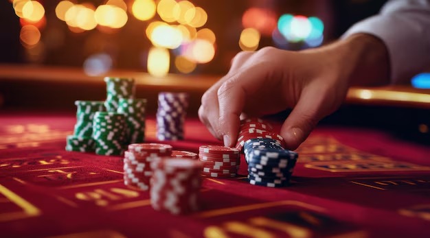 Texas Poker hand progression through flop turn river at menangbet88 alternatif